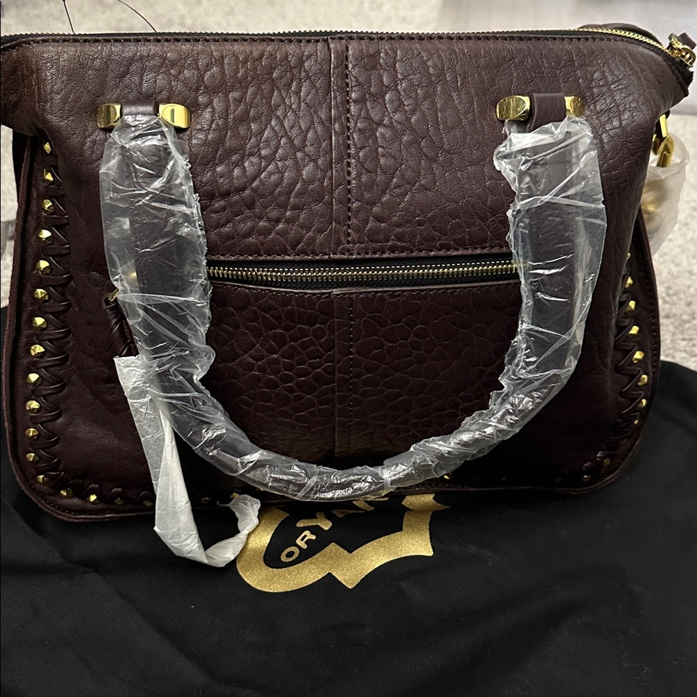 Oryany NWT burgundy leather crossbody satchel bag. Removable & Adjustable strap